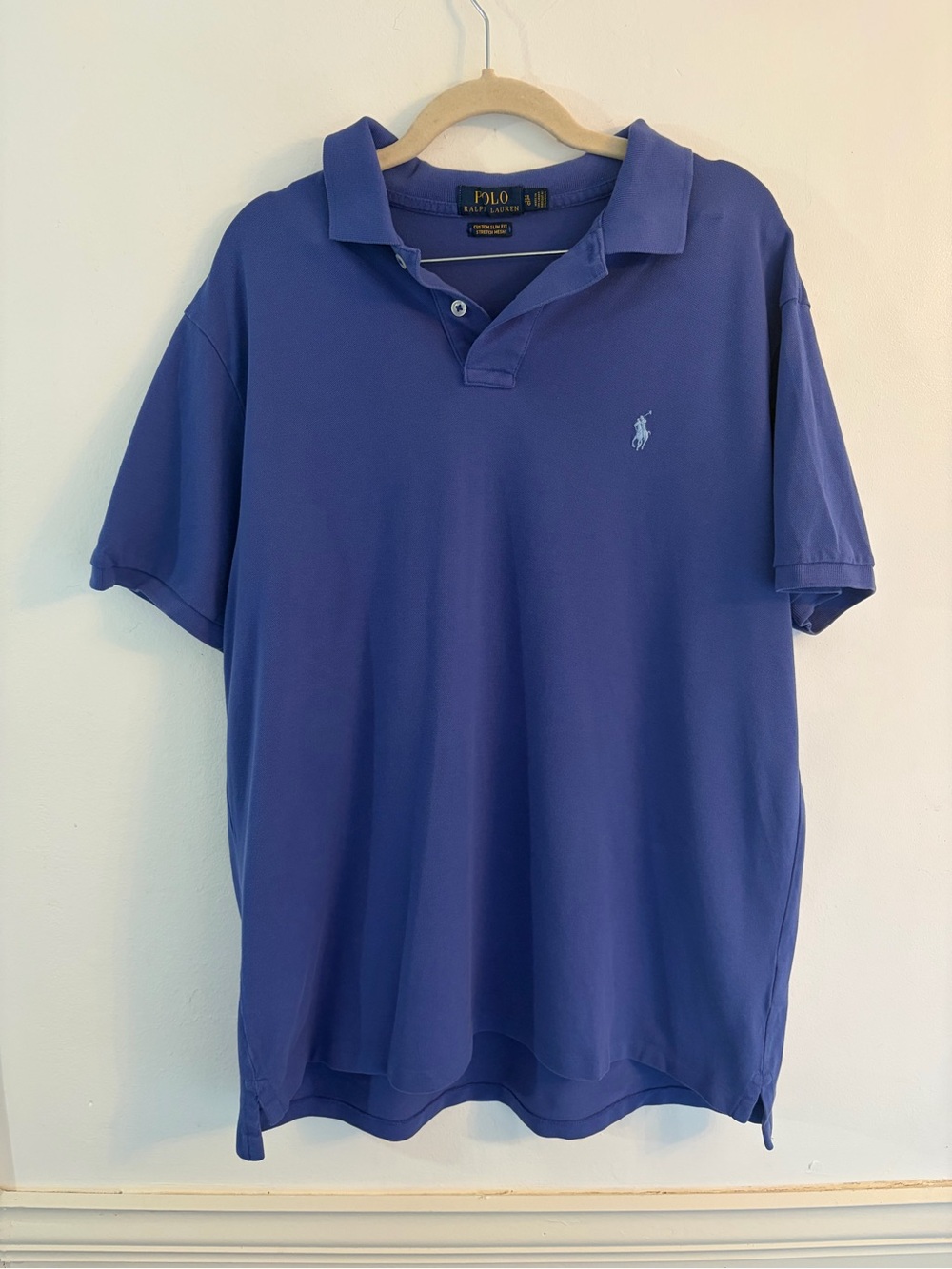 Men's Polo Ralph Lauren Stretch-Cotton Blend Custom Slim-Fit Polo Shirt Size: XL
